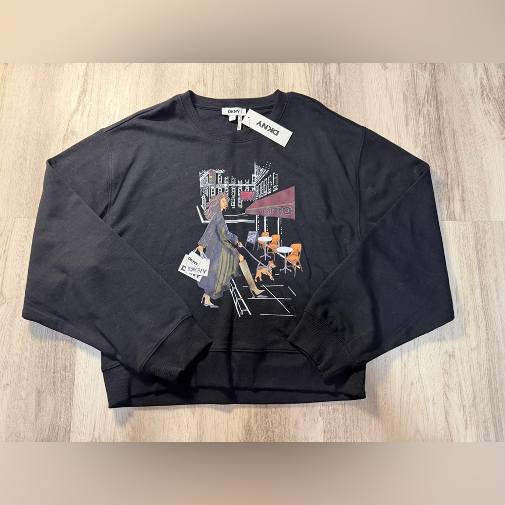 DKNY Black Graphic Sweatshirt